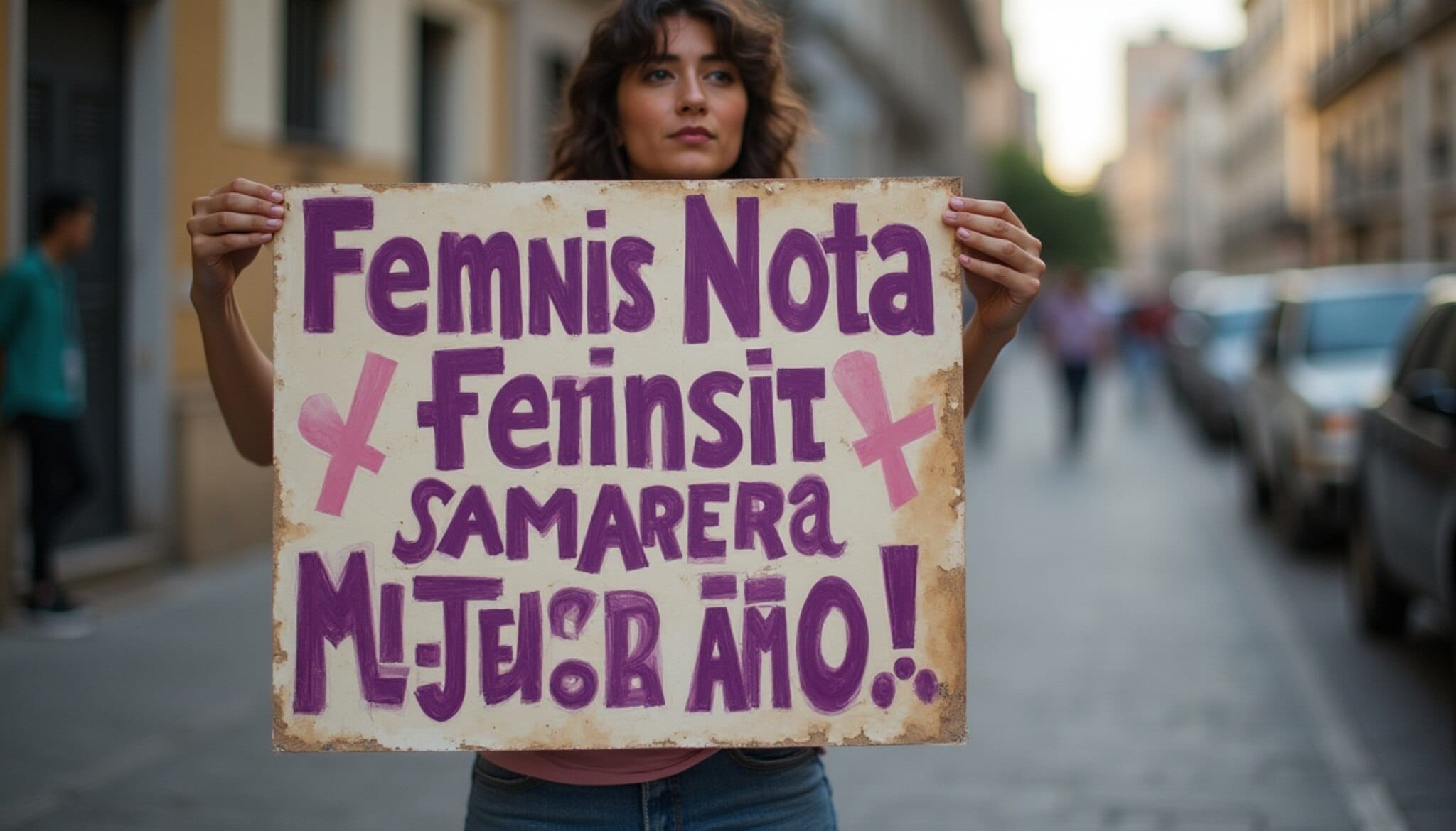 Cartel histórico de una manifestación feminista en León