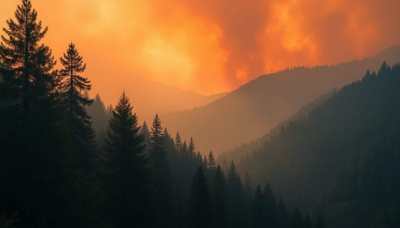 Guante de bombero forestal abandonado en el suelo del bosque
