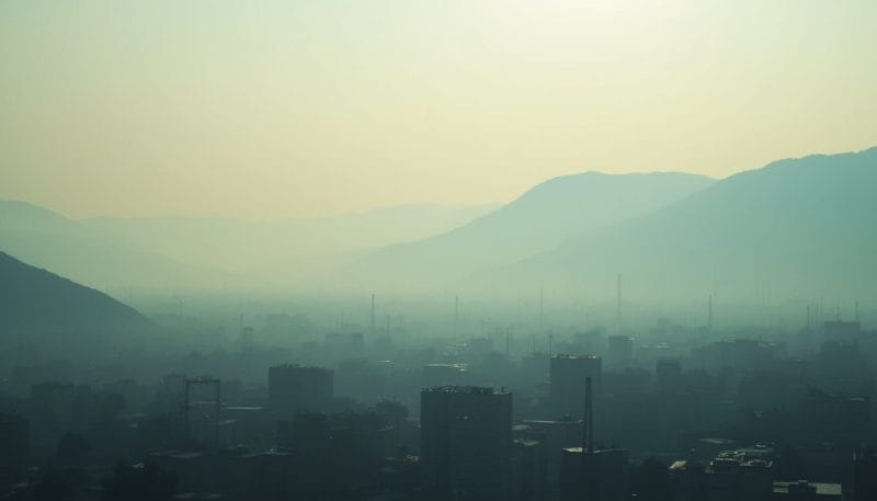 Representación de la contaminación atmosférica en una comarca de León.