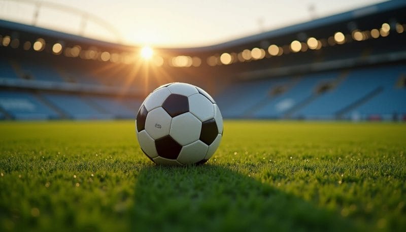 Balón de fútbol en un campo de entrenamiento de la Cultural Leonesa