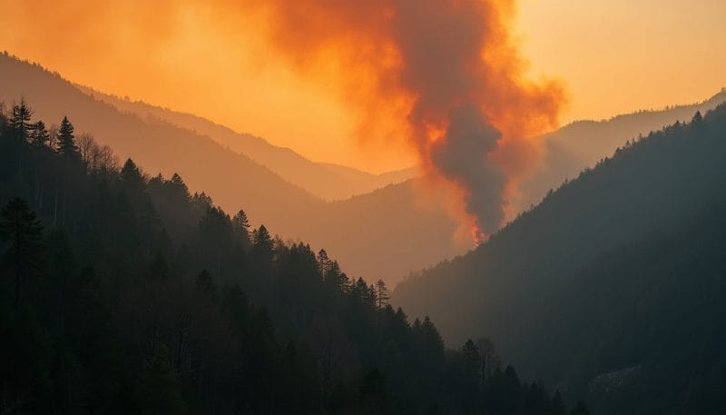 Imagen de un incendio forestal en la provincia de León.