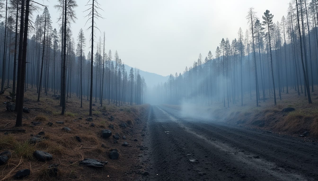 Paisaje desolador tras el incendio en el Alto Bernesga
