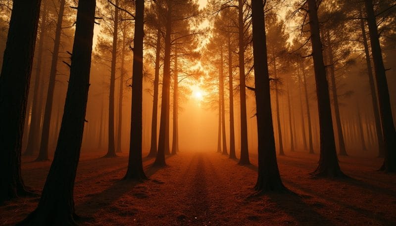 Bosque en la provincia de León con alto riesgo de incendio forestal.