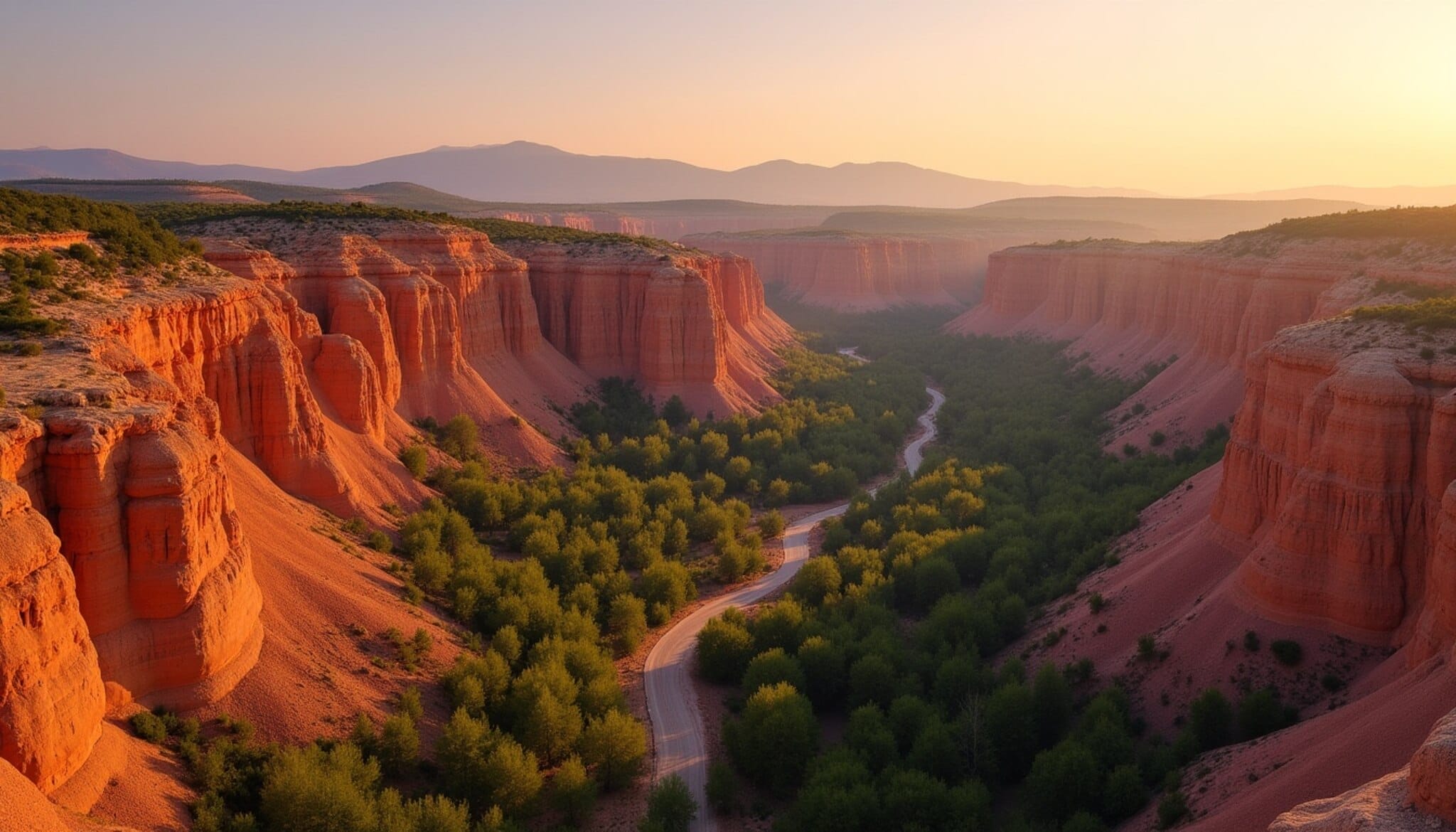 Paisaje de Las Médulas en León al atardecer.