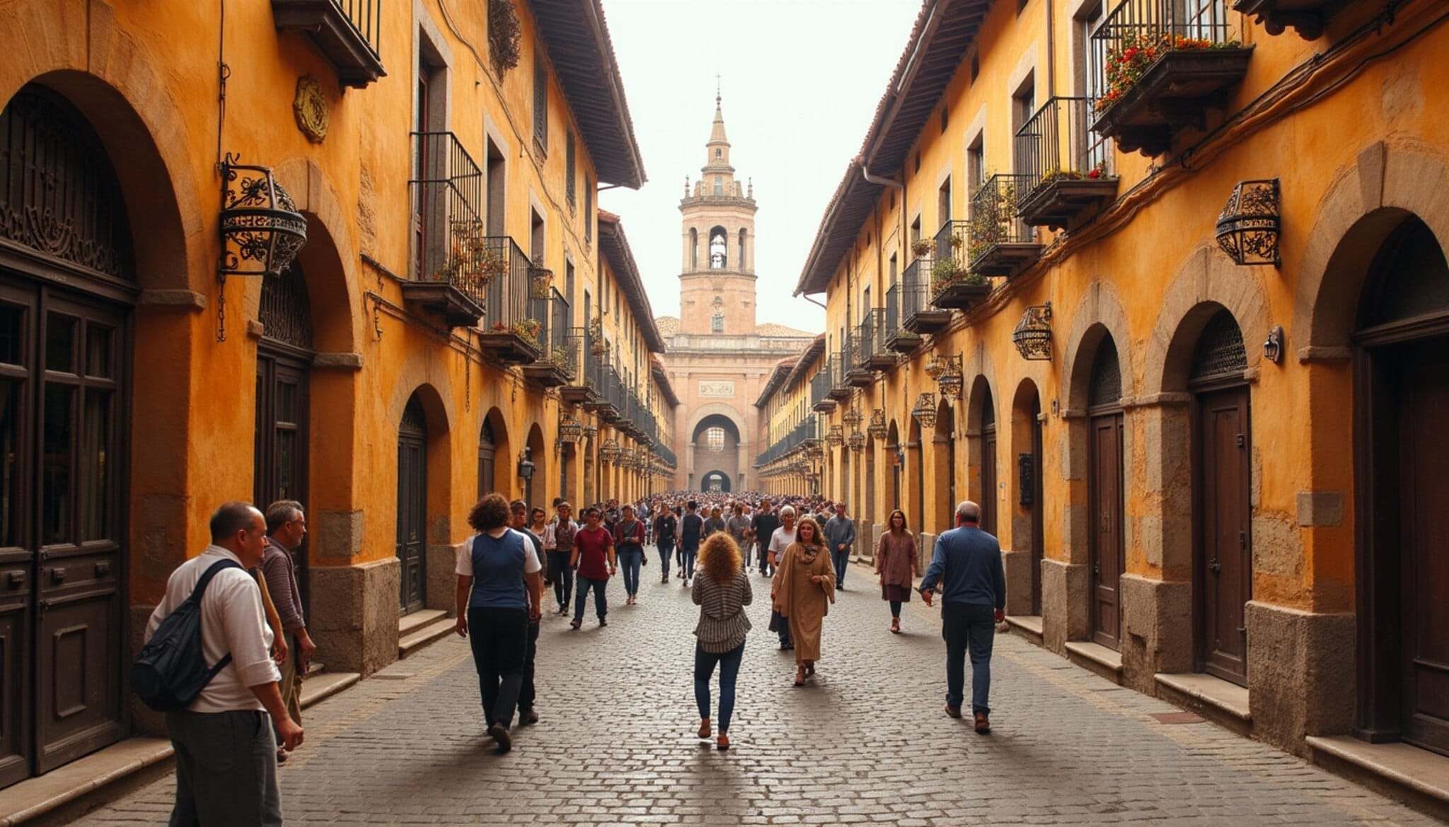 Recreación de una calle de León