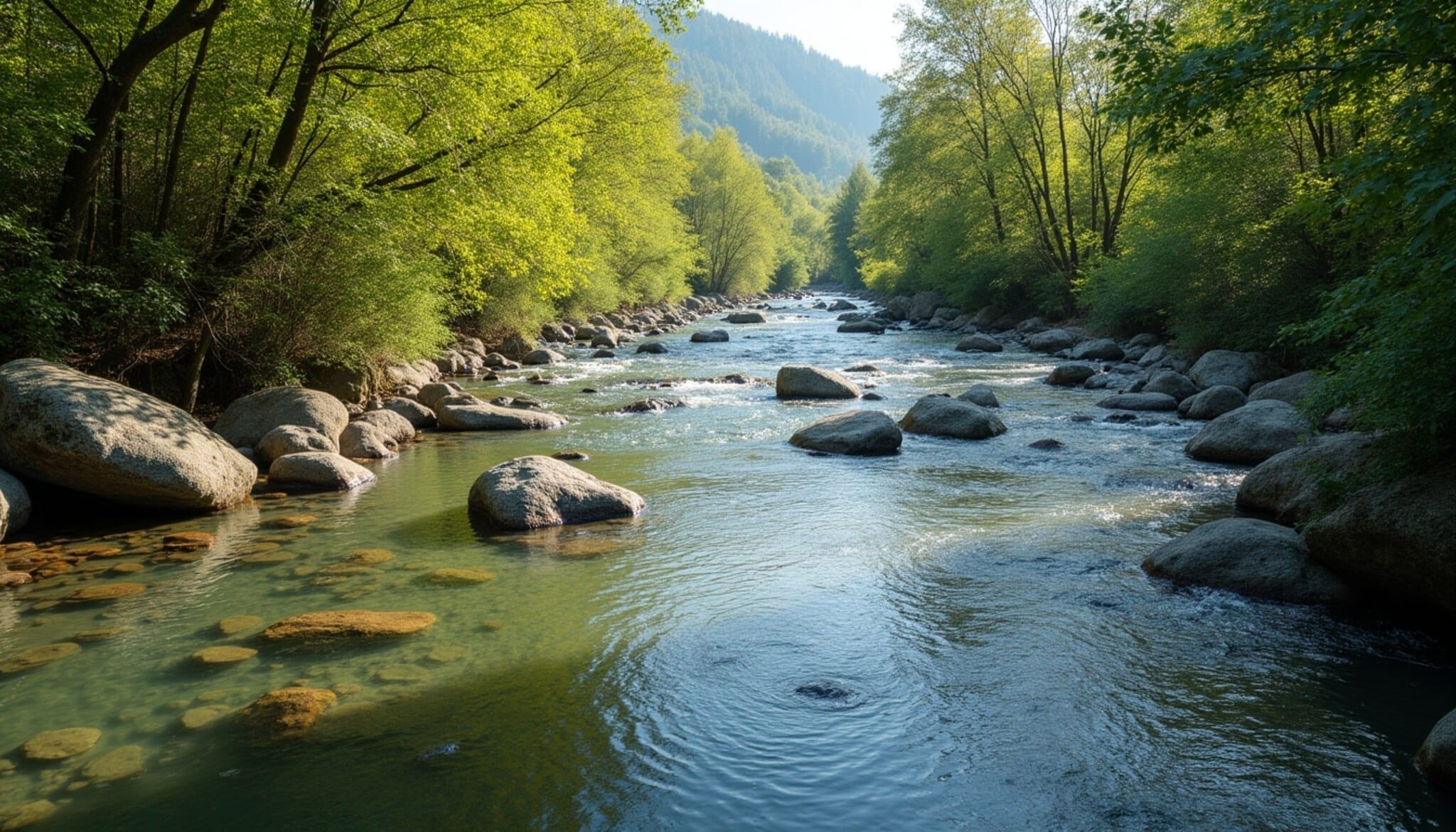 Imagen del río Boeza en un paraje natural de El Bierzo