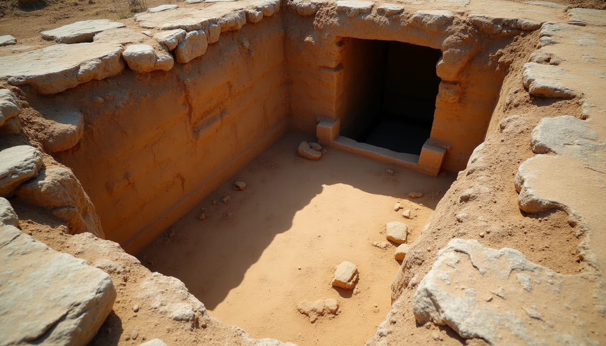 Restos arqueológicos de tumba romana encontrados en Astorga durante obras