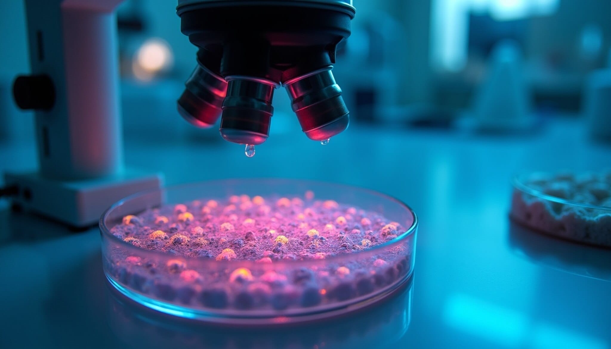 Investigación de bacterias en un laboratorio