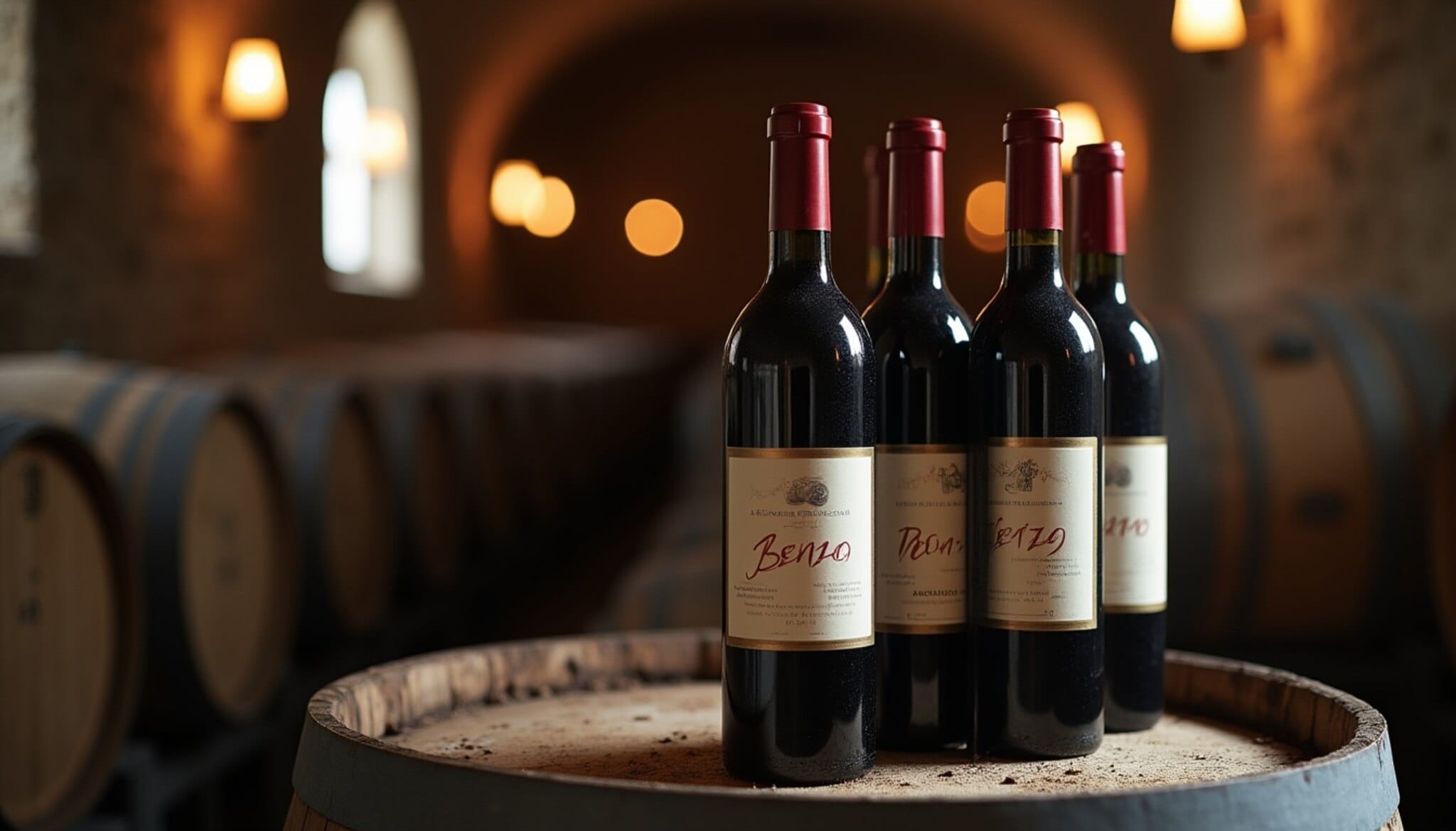 Botellas de vino del Bierzo en una bodega listas para la exportación.