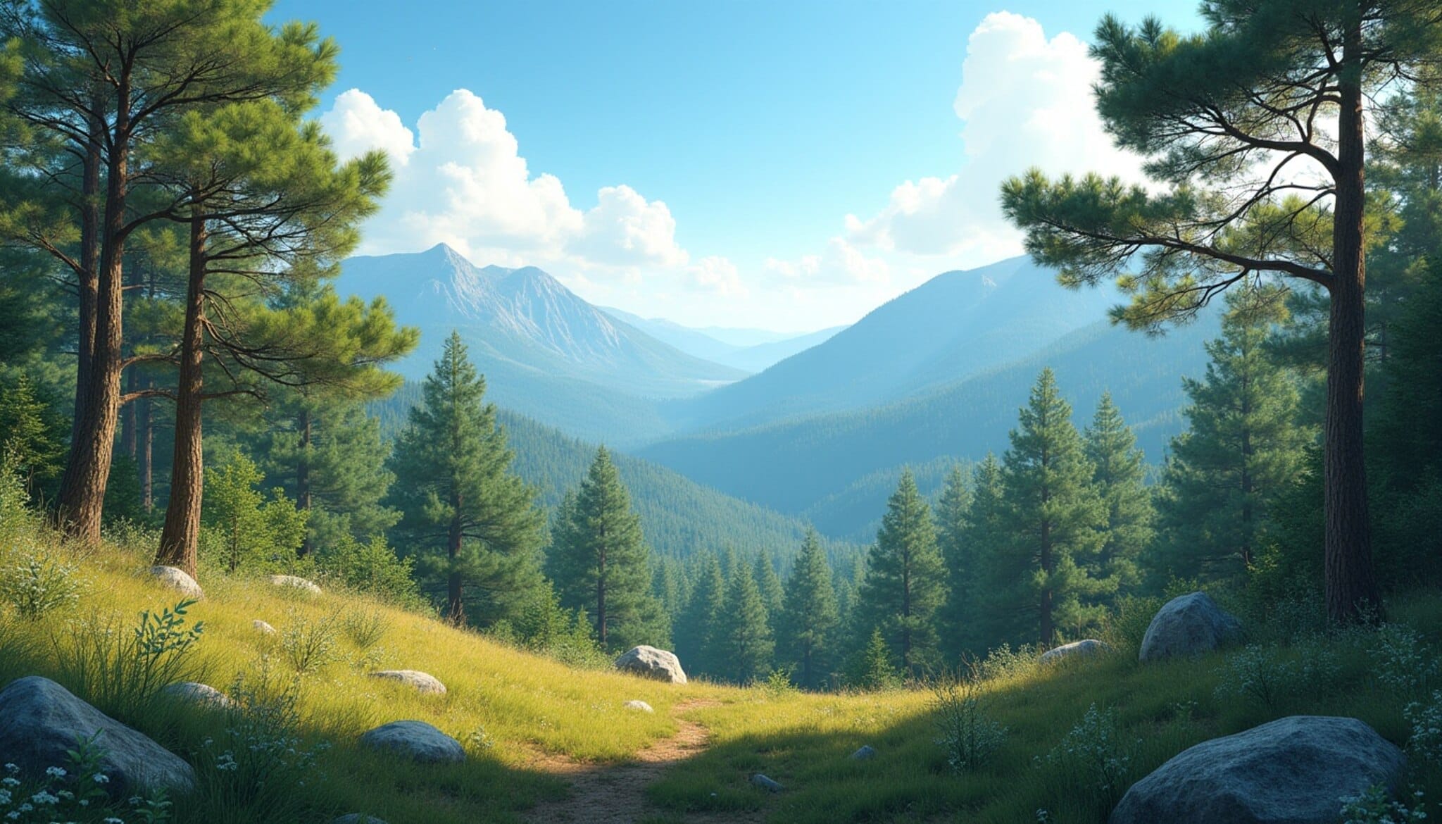 Paisaje natural del voladero de urogallos en Laciana con bosques y montañas